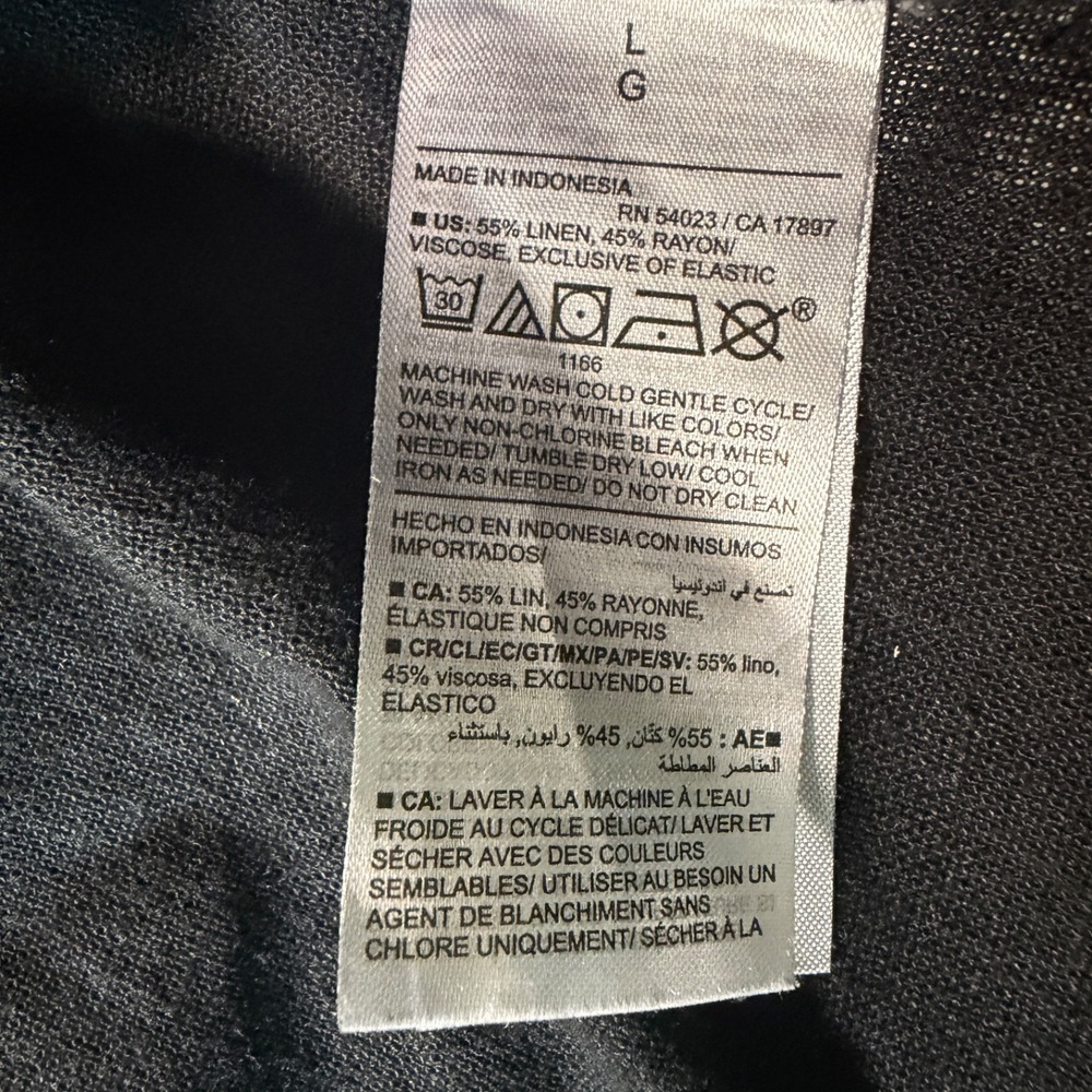 Old Navy Womens Dress Size L Large Black Linen Blend Midi Smocked Tank Sun Dress - Picture 6 of 10